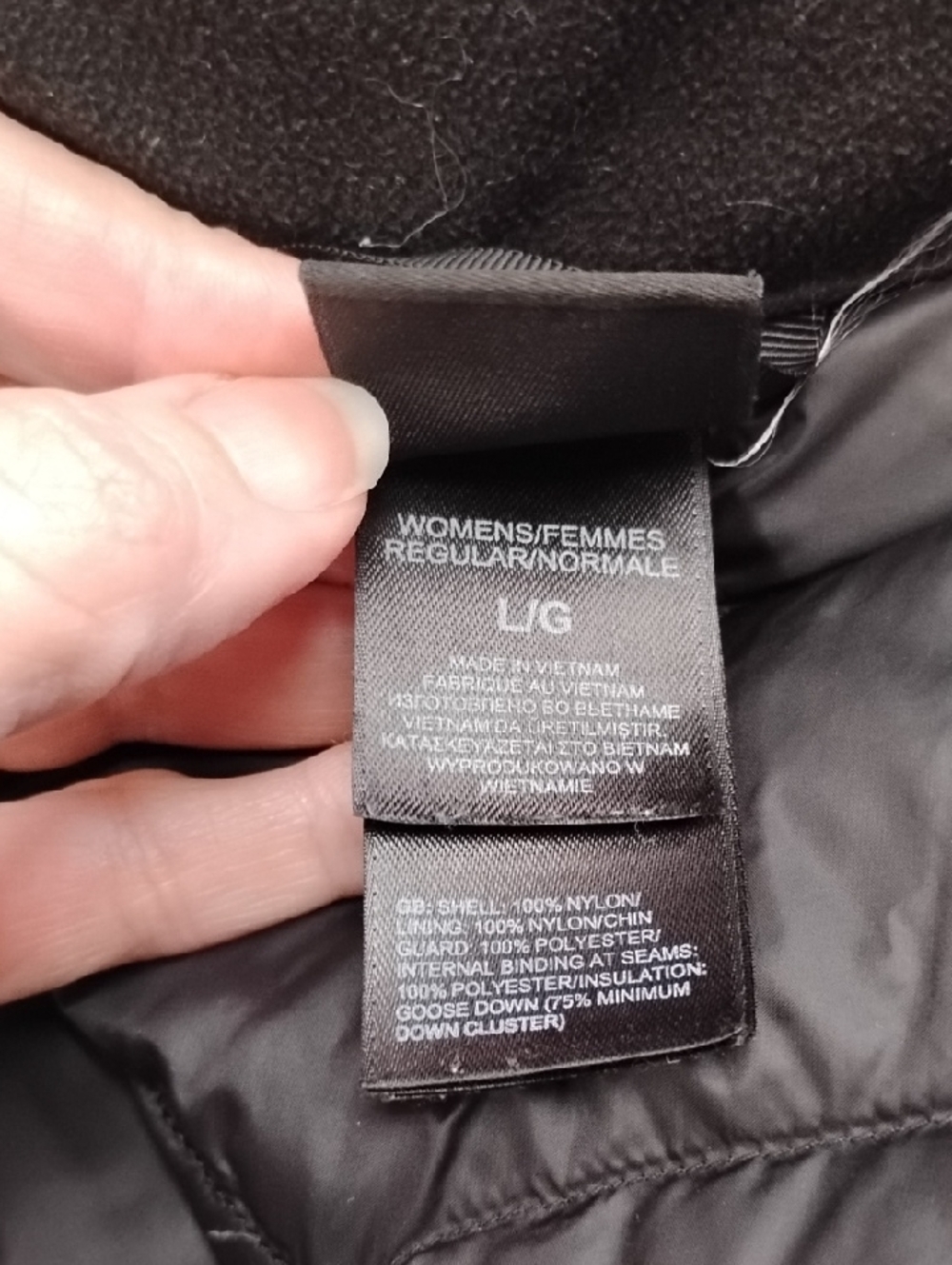 The North Face Women's Black Chevron Quilted Puffer Jacket, Sz L - Picture 7 of 9